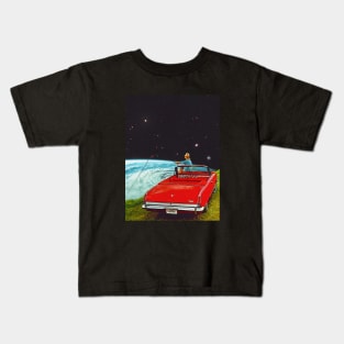 Fishing For Something - Space Collage, Retro Futurism, Sci-Fi Kids T-Shirt